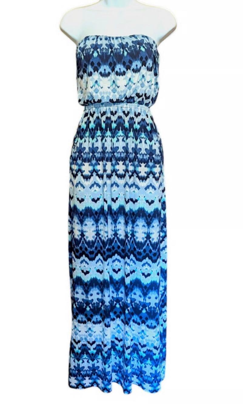3 Pink Hearts XS Strapless Midi with pockets BOHO print Cocktail, Wedding